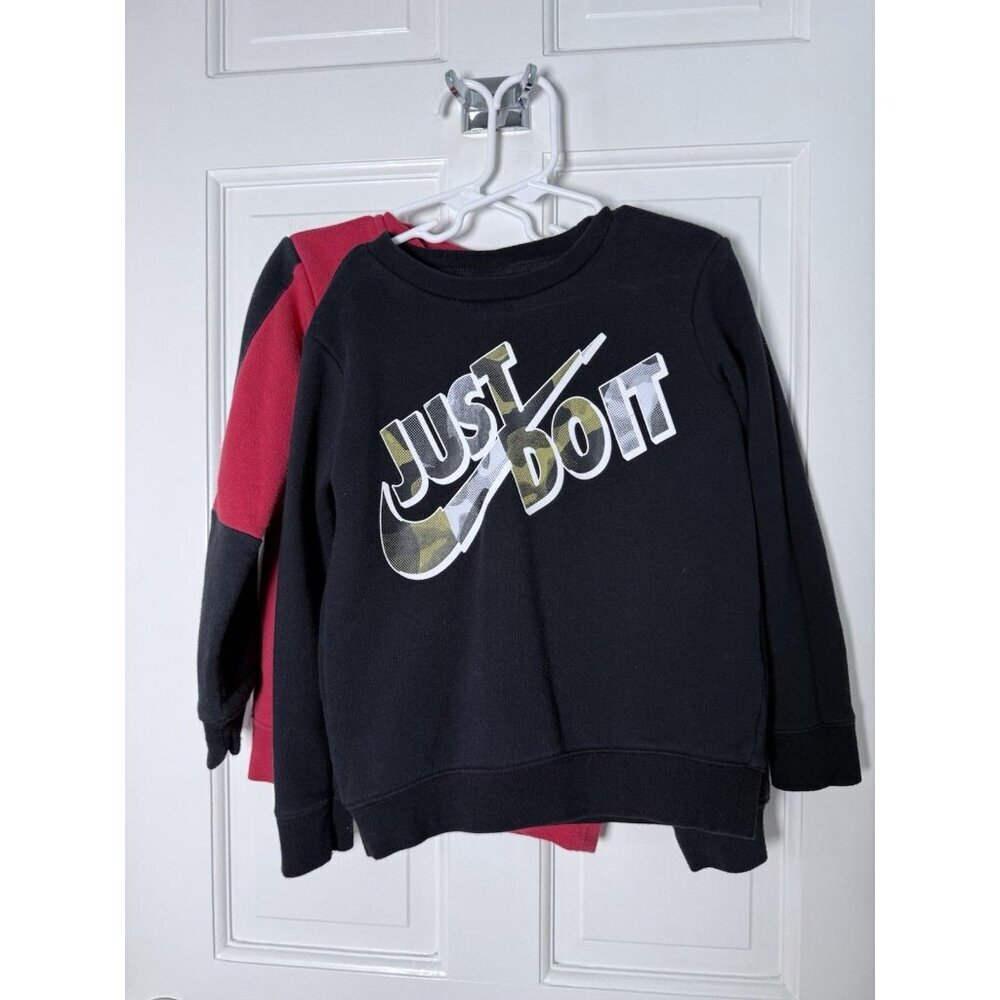 Nike Boys Crewneck Sweatshirts Lot Of 2 - Red/Black Camo Size 6 M